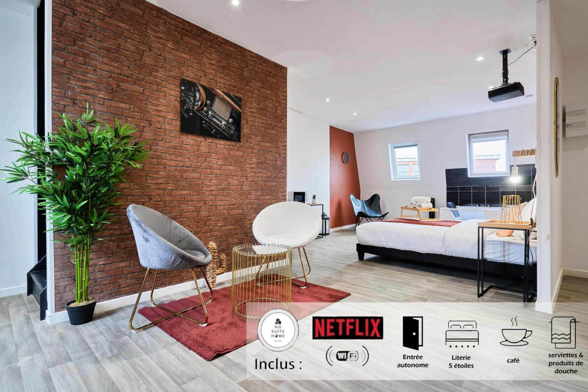 Ng Suitehome - Lille I Roubaix Centre I Grand Place - Balneo - Netflix - Wifi Εξωτερικό φωτογραφία